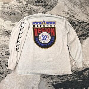 Vintage 90s AYSO Region 73 Referee Long Sleeve Shirt Single Stitch Made in USA L